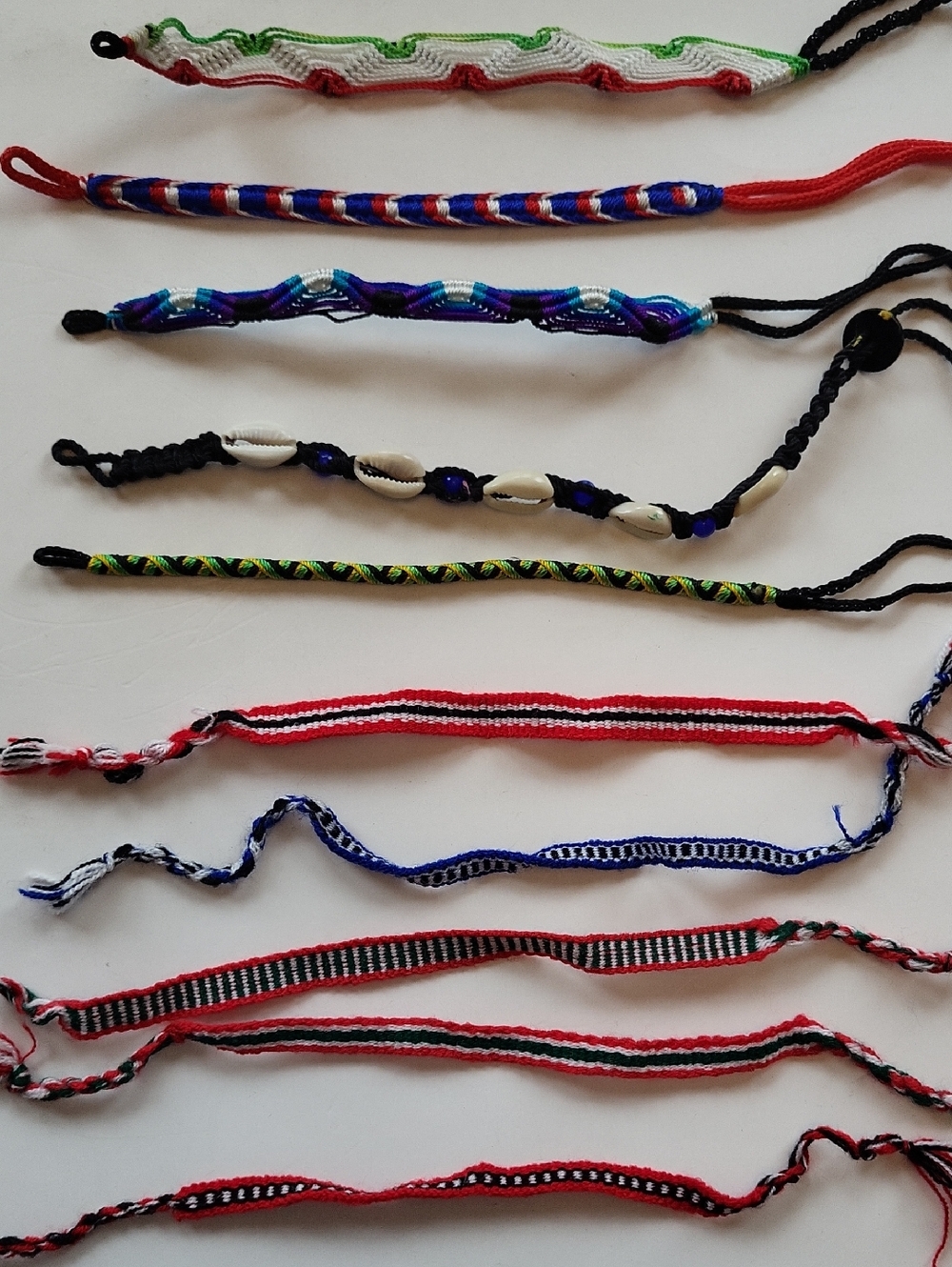 Handmade Multicolor Woven Friendship Bracelets - Set of 10